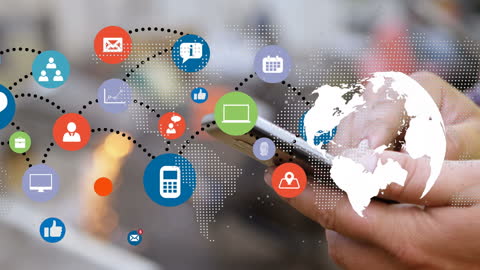 Global Digital Communication and Technology Concept