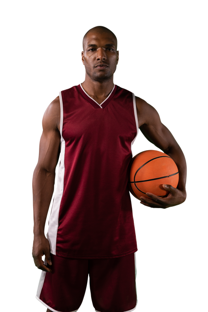 Confident African American Basketball Player with Ball on Transparent Background - Download Free Stock Videos Pikwizard.com