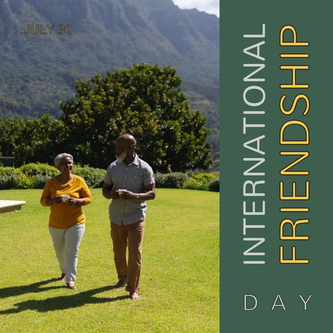 celebrating international friendship day in sunny garden - Download Free Stock Templates Pikwizard.com