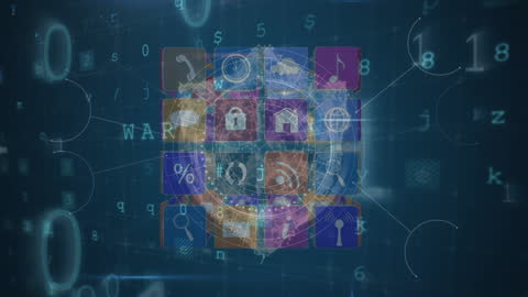 Global Digital Network with Security Icons Over Virtual Interface