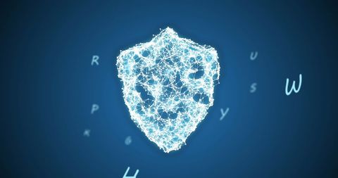 Digital Network Security Shield on Blue Background - Download Free Stock Images Pikwizard.com