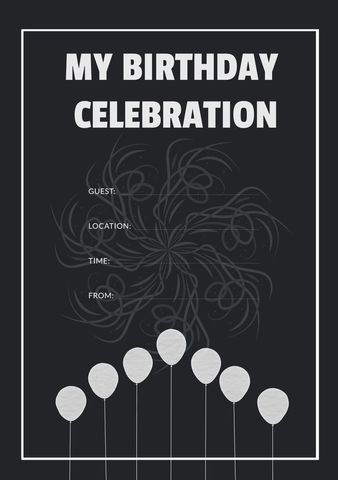 Elegant Birthday Invitation with Swirling Design Template - Download Free Stock Templates Pikwizard.com
