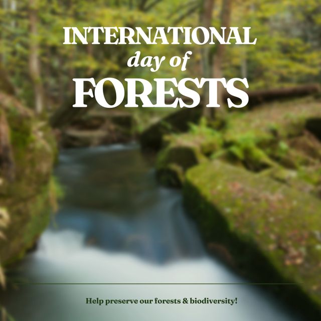 International Day of Forests Awareness Over River Background - Download Free Stock Templates Pikwizard.com