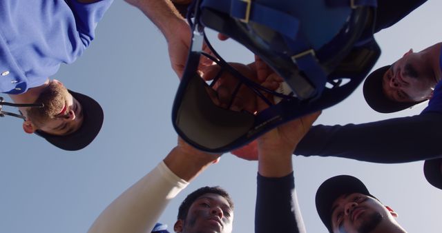 Baseball Team in Huddle with Hands United - Download Free Stock Images Pikwizard.com