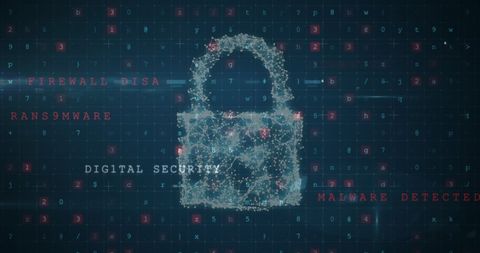 Digital Padlock Illustration on Dynamic Data Stream Background - Download Free Stock Images Pikwizard.com