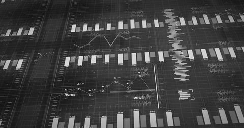 Abstract digital data visualization and analytics concept
