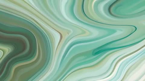 Fluid Green and Beige Abstract Waves