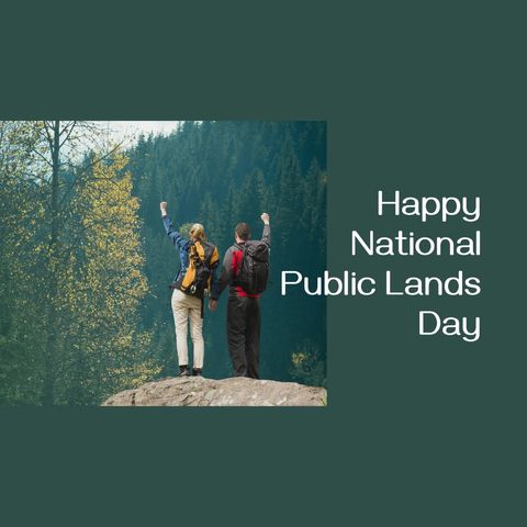 Couple Celebrates National Public Lands Day on Mountain - Download Free Stock Templates Pikwizard.com