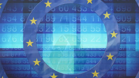 European Union Recycling and Data Processing Animation