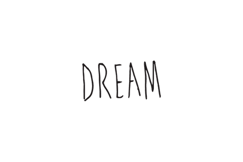 Dream text typography on transparent background