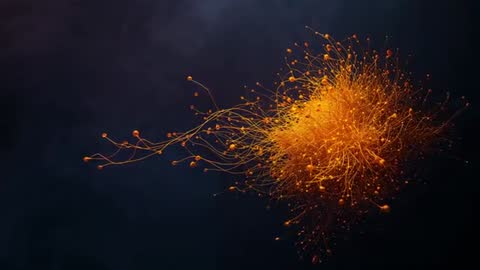 Pulsing Bioluminescent Cluster in Dark Space