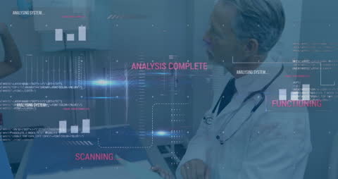 Digital Analysis Overlay with Diverse Medical Team