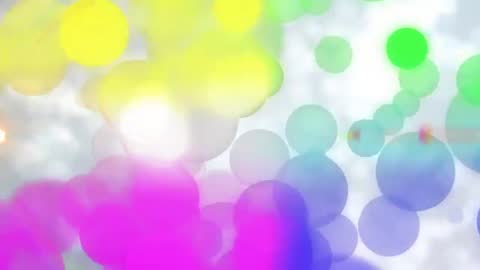 Colorful bokeh orbs drifting and overlapping, creating soft neon glow animation loop