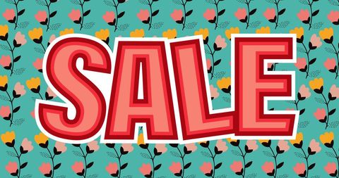 Retro Style Sale Banner with Floral Background - Download Free Stock Images Pikwizard.com