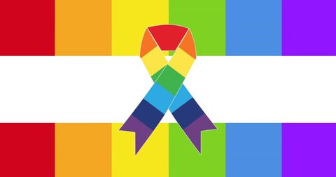 Rainbow Ribbon on Colorful Pride Flag Background - Download Free Stock Images Pikwizard.com