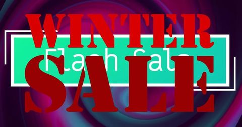 Vibrant Winter Sale Graphic with Bold Typography