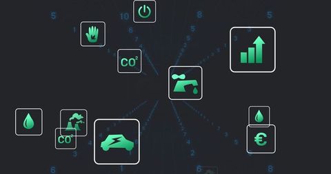 Eco-Friendly Digital Infographic on Sustainability and Data Integration