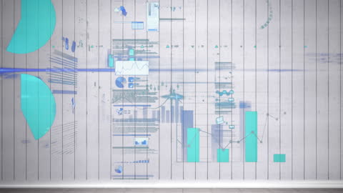 Digital Financial Data Processing Animation on Abstract Background