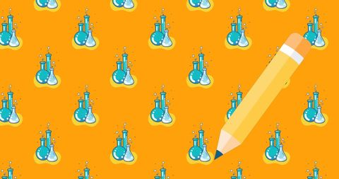 Orange Educational Background with Lab Equipment Illustration - Download Free Stock Images Pikwizard.com