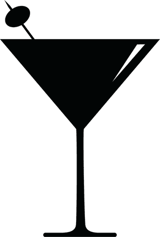 Martini glass silhouette on transparent background for party celebrations