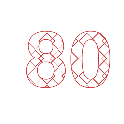 Celebratory Red Pattern 80 on Transparent Background - Download Free Stock Videos Pikwizard.com