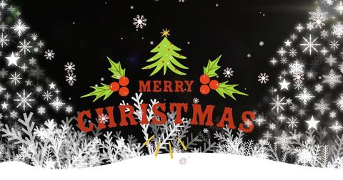 Festive Christmas Greeting Against Snowy Background