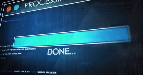 Digital Processing Interface with Progress Bar and Server Data - Download Free Stock Images Pikwizard.com
