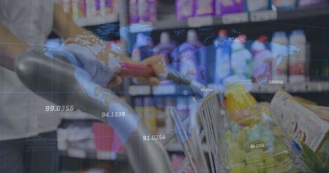 Digital Shopper Experience with Data Overlay in Supermarket
