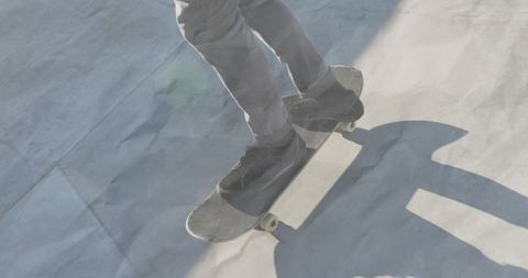 Dynamic Skateboard Balancing Action in Urban Skatepark