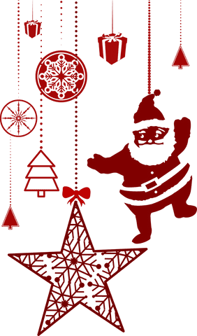 transparent red hanging christmas decor with santa silhouette - Download Free Stock Videos Pikwizard.com
