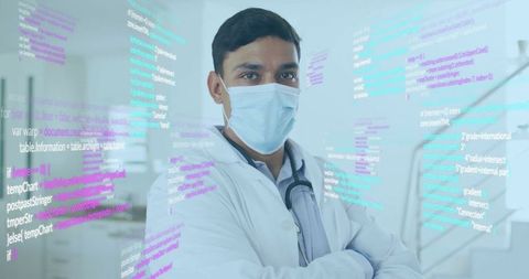 Doctor with Digital Code in Medical Environment