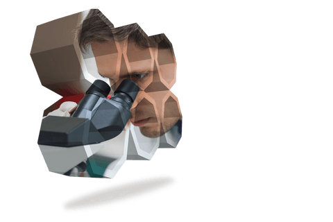 caucasian scientist analyzing with microscope on transparent background - Download Free Stock Videos Pikwizard.com