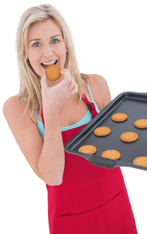 blonde woman enjoying cookies transparent isolated bakery concept - Download Free Stock Videos Pikwizard.com