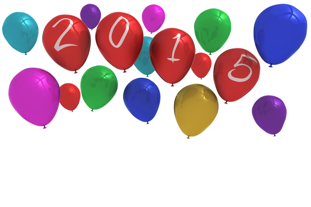 Colorful 2015 Balloons on Transparent Background Isolated Vector Design - Download Free Stock Videos Pikwizard.com