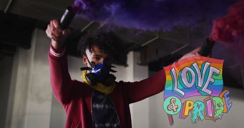 Celebratory Pride Empowerment with Colorful Flares