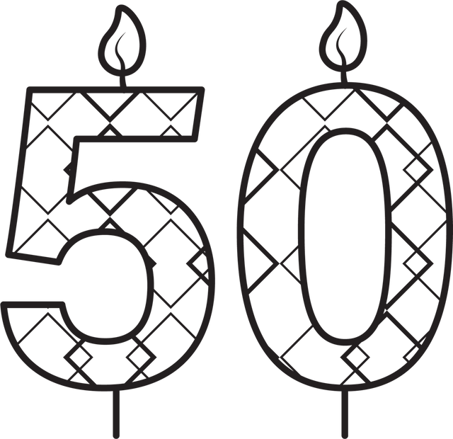 Black Birthday Candle Number 50 with Pattern Transparent Background PNG - Download Free Stock Videos Pikwizard.com