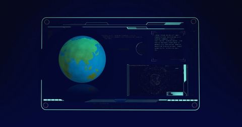 Futuristic Digital Interface with Rotating Globe Concept - Download Free Stock Images Pikwizard.com