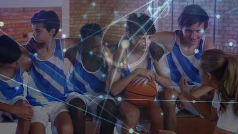 Technological Connections in Diverse Teen Basketball Team