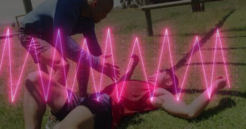 Outdoor fitness training with heart rate monitoring illustration