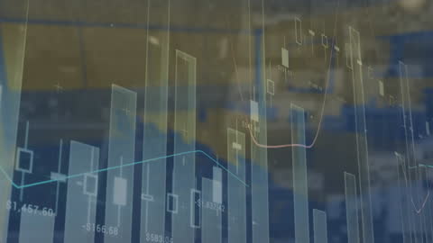 Digital Interface with Statistics Overlay on Urban Scene