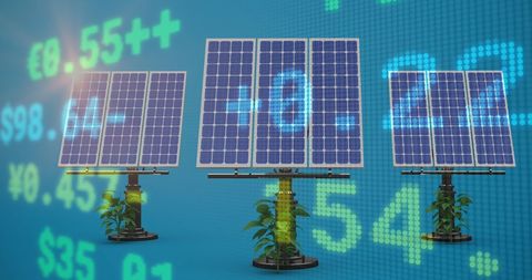 Innovative Finance Concept over Solar Panels Illustrating Sustainability - Download Free Stock Images Pikwizard.com