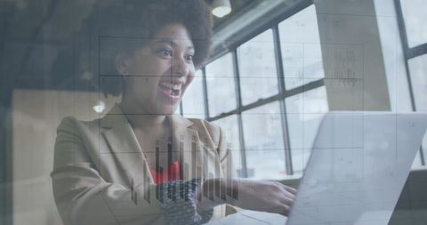 Excited Woman Analyzing Business Growth Data on Laptop - Download Free Stock Images Pikwizard.com