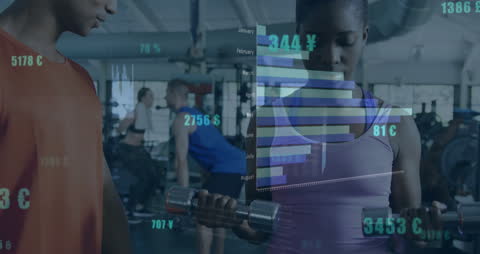 Digital Analysis Overlay on Gym Workout Scene