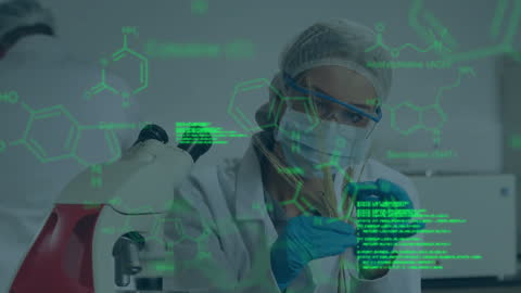 Caucasian Female Scientist Analyzing Data in Laboratory