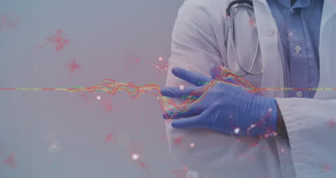 Doctor in Lab Coat Analyzing Medical Data