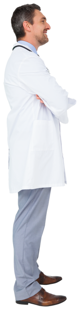 Side View Caucasian Male Doctor Standing on Transparent Background - Download Free Stock Videos Pikwizard.com