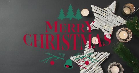 Festive Christmas Greeting with Rustic Star Decorations