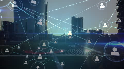 Digital Connections in Urban Cityscape