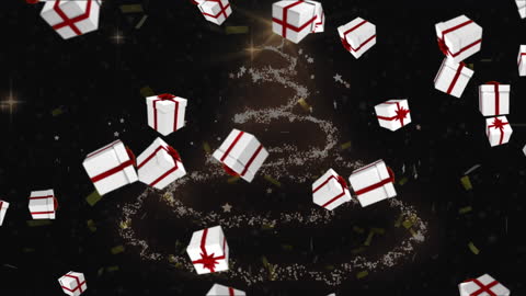 Floating Christmas Gifts Illustrating Festive Digital Connectivity