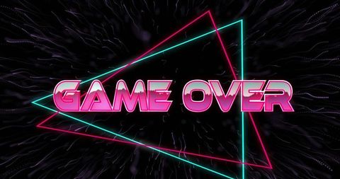 Retro Futuristic Game Over Neon Design
